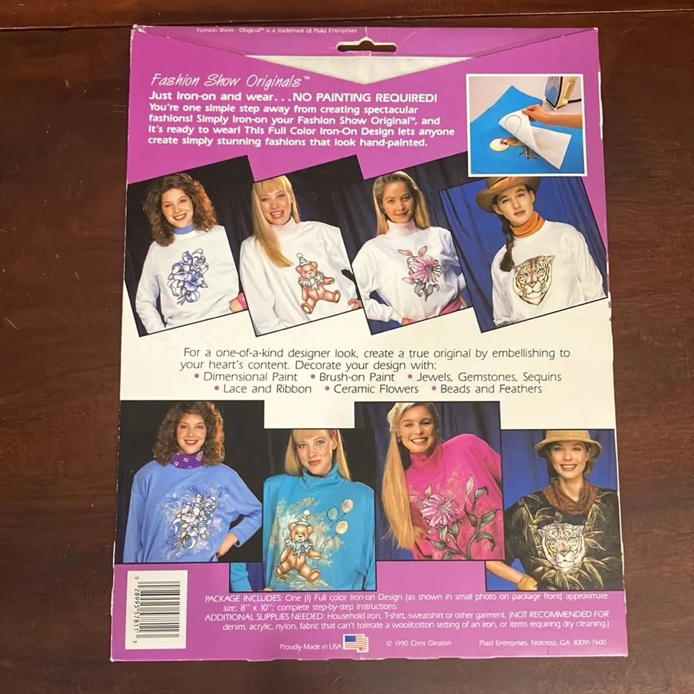 Lot of 3 Vintage 1990 & 1991 Fashion Show Originals Iron On Designs